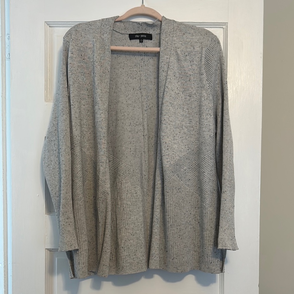 New York & Company Gray Cardigan Sweater Open-Front